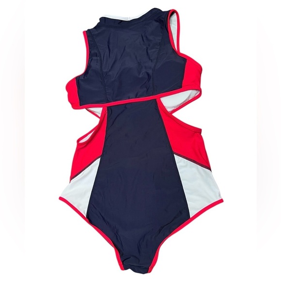 LafyKoly Red/White/Blue Side Cut Out Monokini Size XL (US 10-12) - Picture 9 of 14